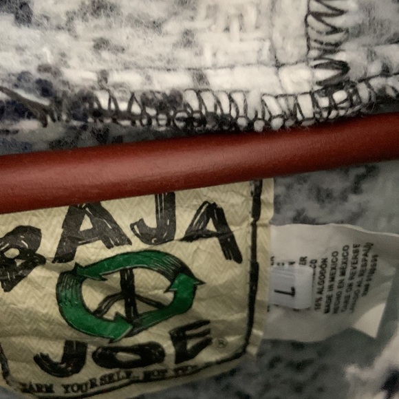 Baja Joe Black & Blue Woven Pullover Hoodie Jacket - Picture 4 of 5